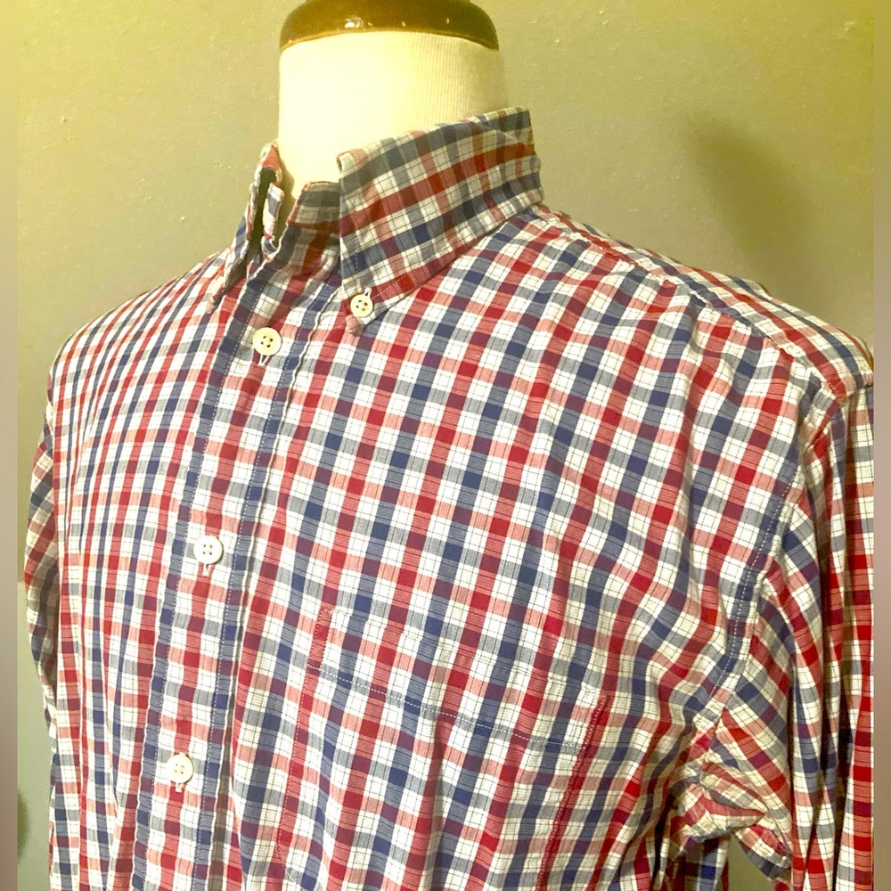 Brooks Brothers Red and Blue Casual Button Down Shirt